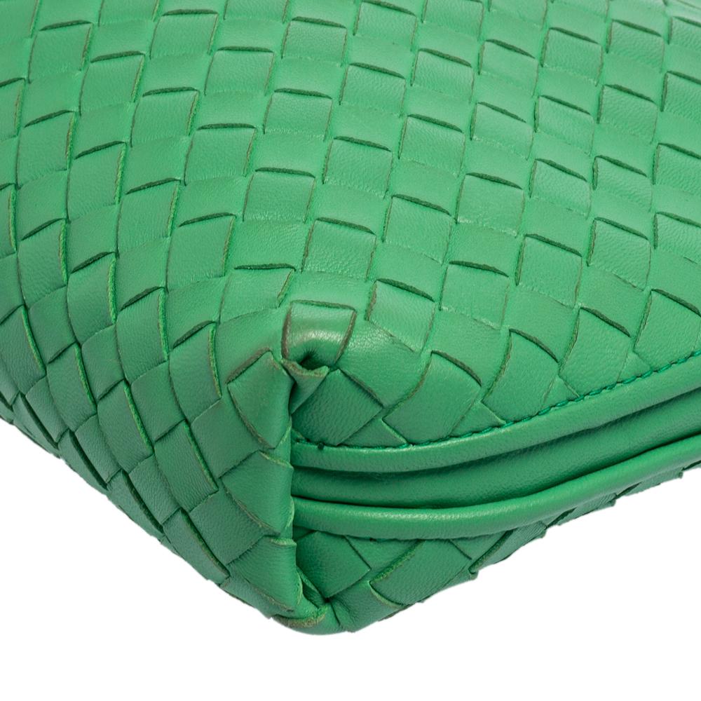 Bottega Veneta Green Intrecciato Leather Nodini Crossbody Bag 3