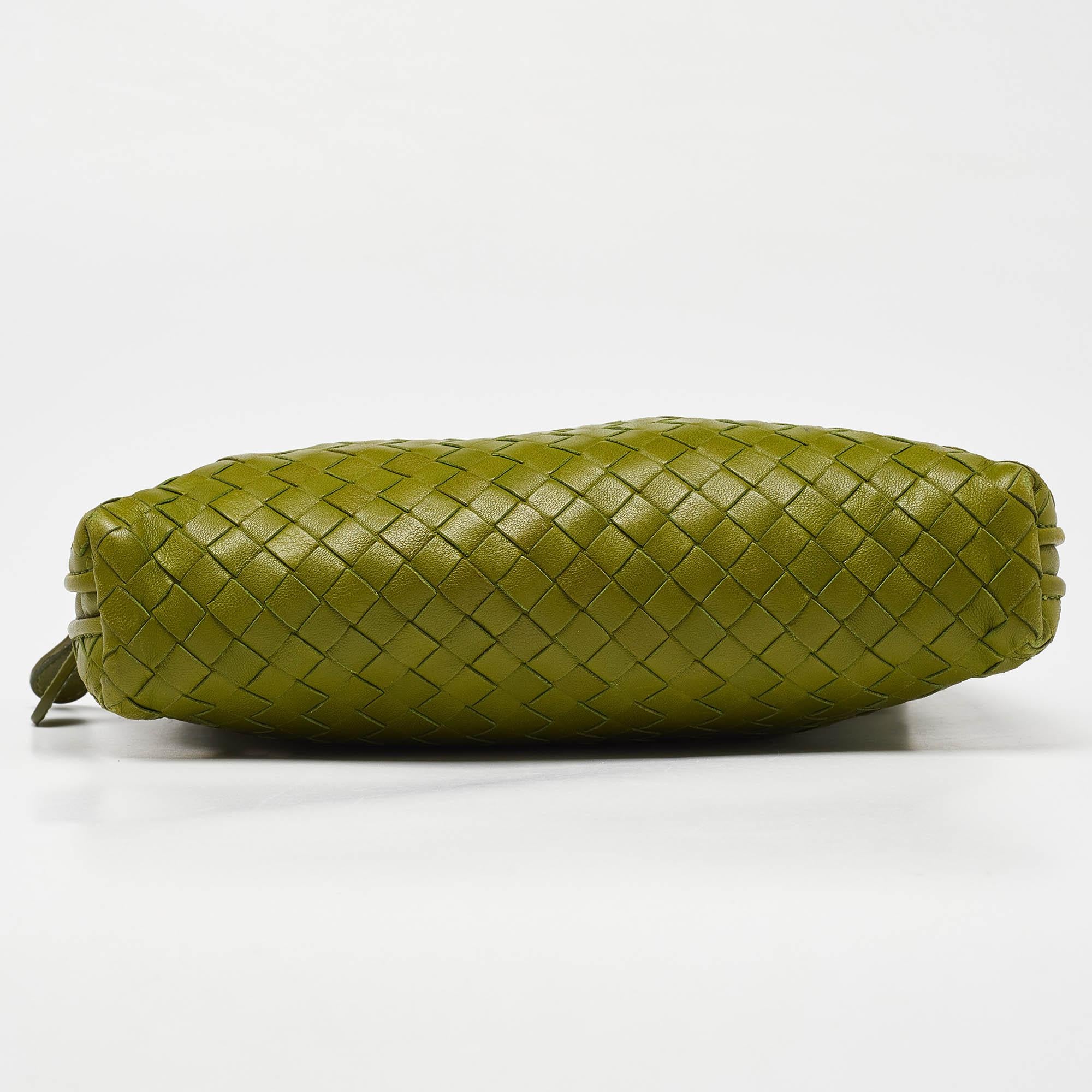 Bottega Veneta Green Intrecciato Leather Nodini Crossbody Bag 2