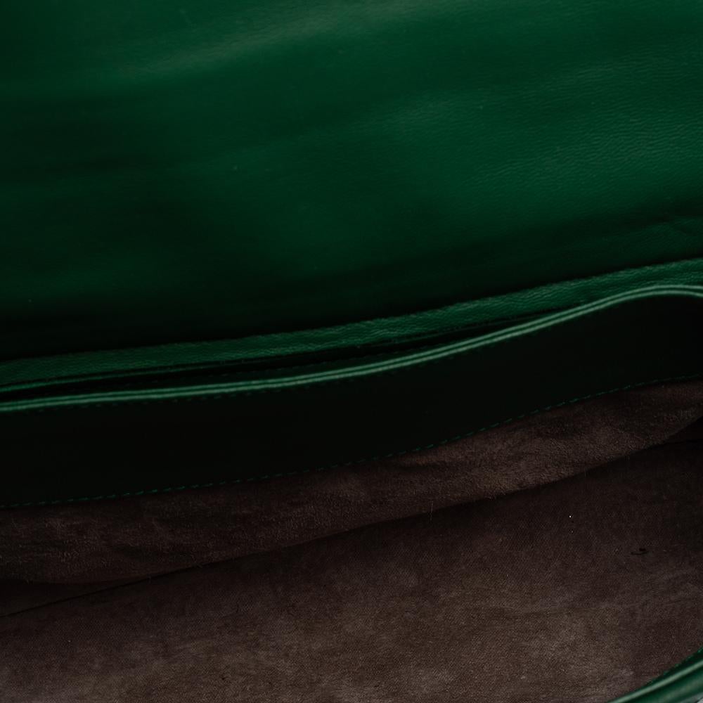 Bottega Veneta Green Intrecciato Leather Olimpia Shoulder Bag In Good Condition In Dubai, Al Qouz 2