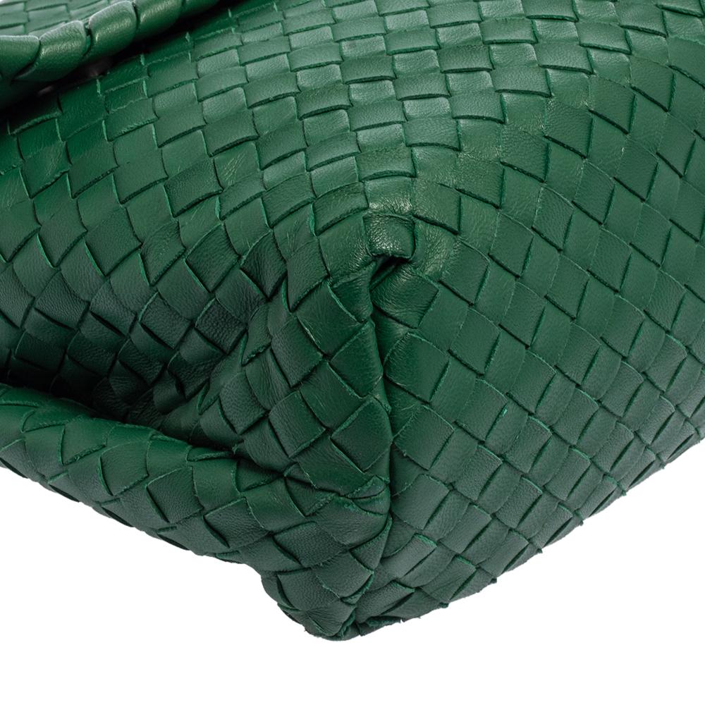 Women's Bottega Veneta Green Intrecciato Leather Olimpia Shoulder Bag