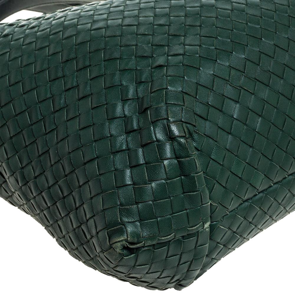 Bottega Veneta Green Intrecciato Leather Shopper Tote 1