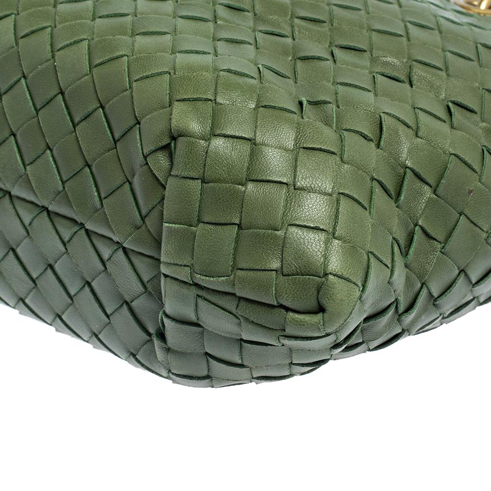 Bottega Veneta Green Intrecciato Leather Small Capri Tote 5
