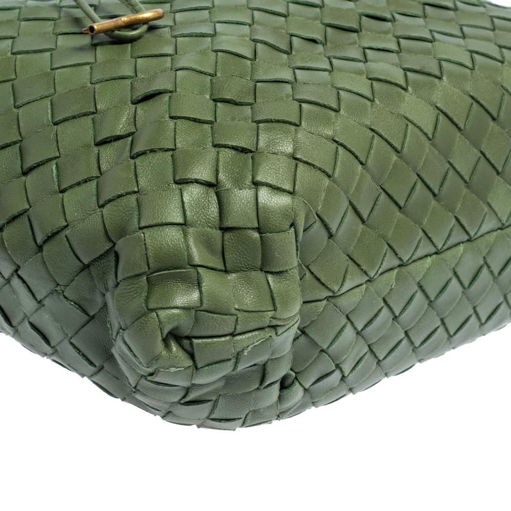 Bottega Veneta Green Intrecciato Leather Small Capri Tote 2