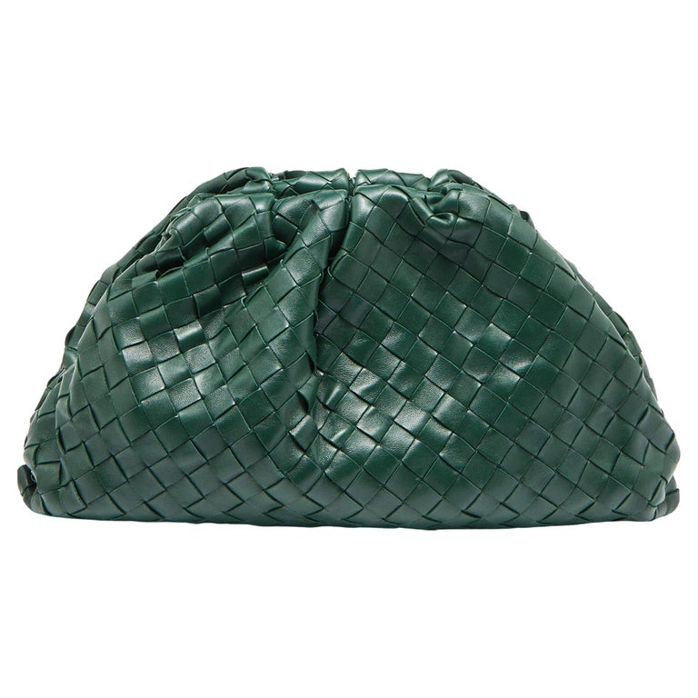 Bottega Veneta Green Intrecciato Leather Teen Pouch For Sale at 1stDibs