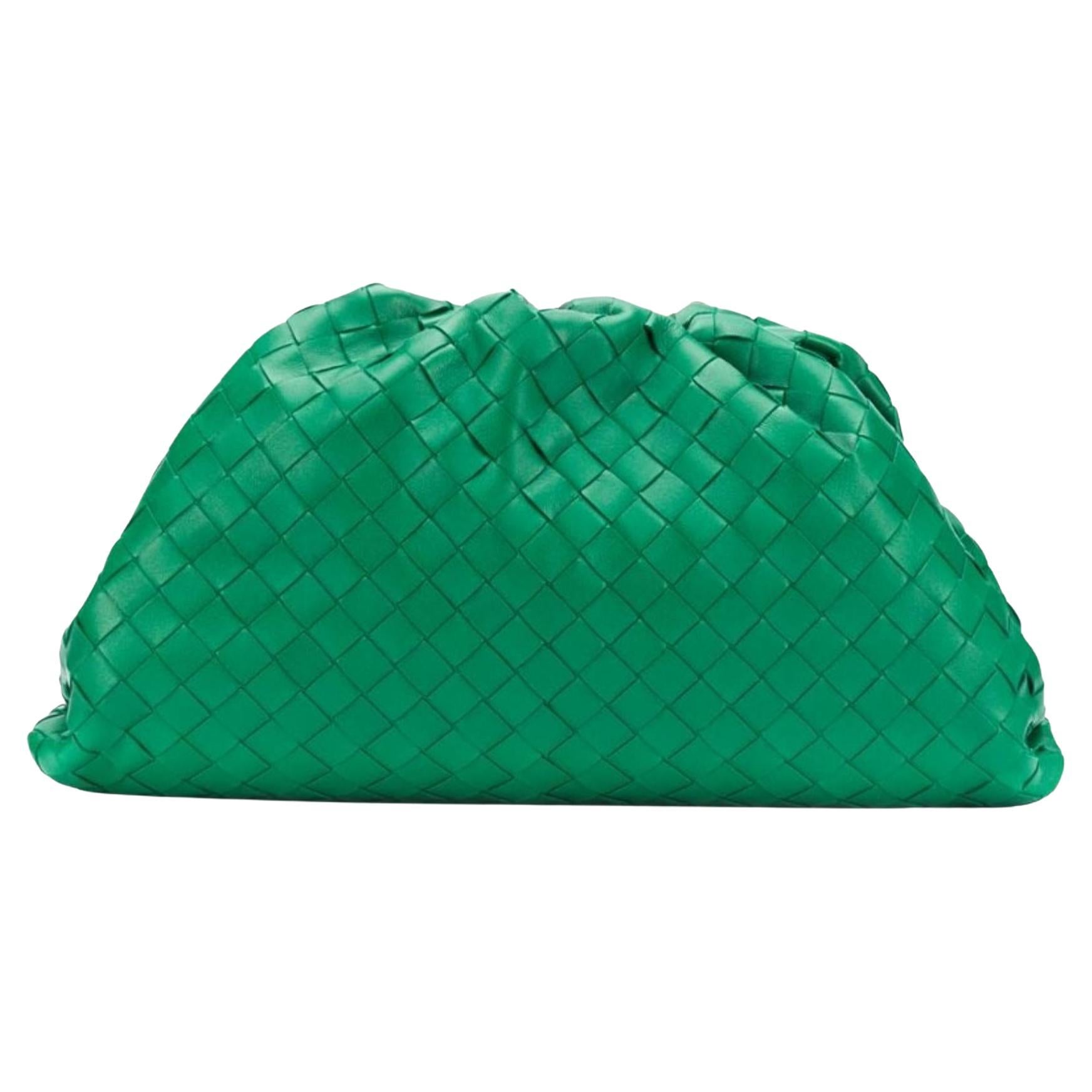 INTRECCIATO CLUTCH 32 IN PICKLED BLUEWOOD SOFT CALFSKIN