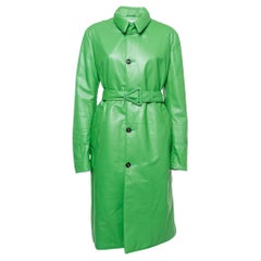 Trench-coat Bottega Veneta en cuir d'agneau vert S