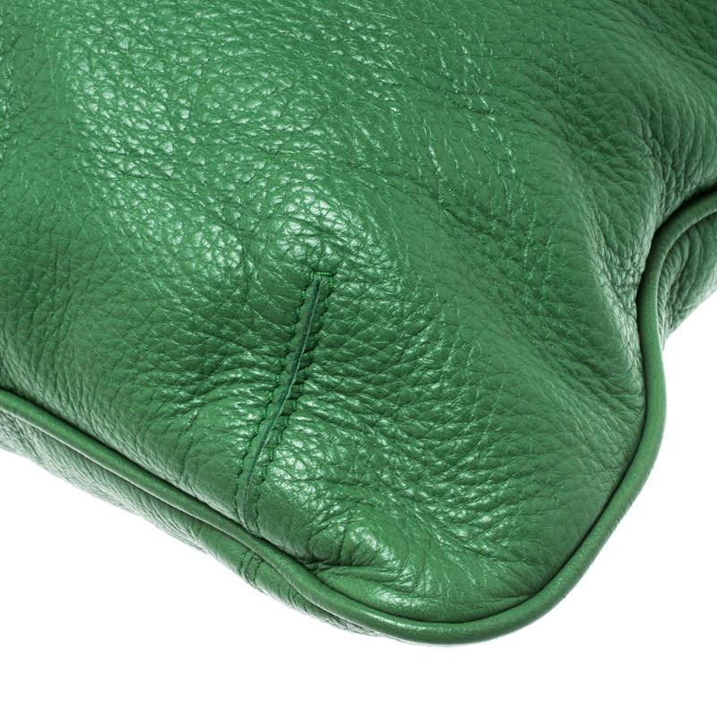 Bottega Veneta Green Leather Braided Handle Hobo For Sale 7