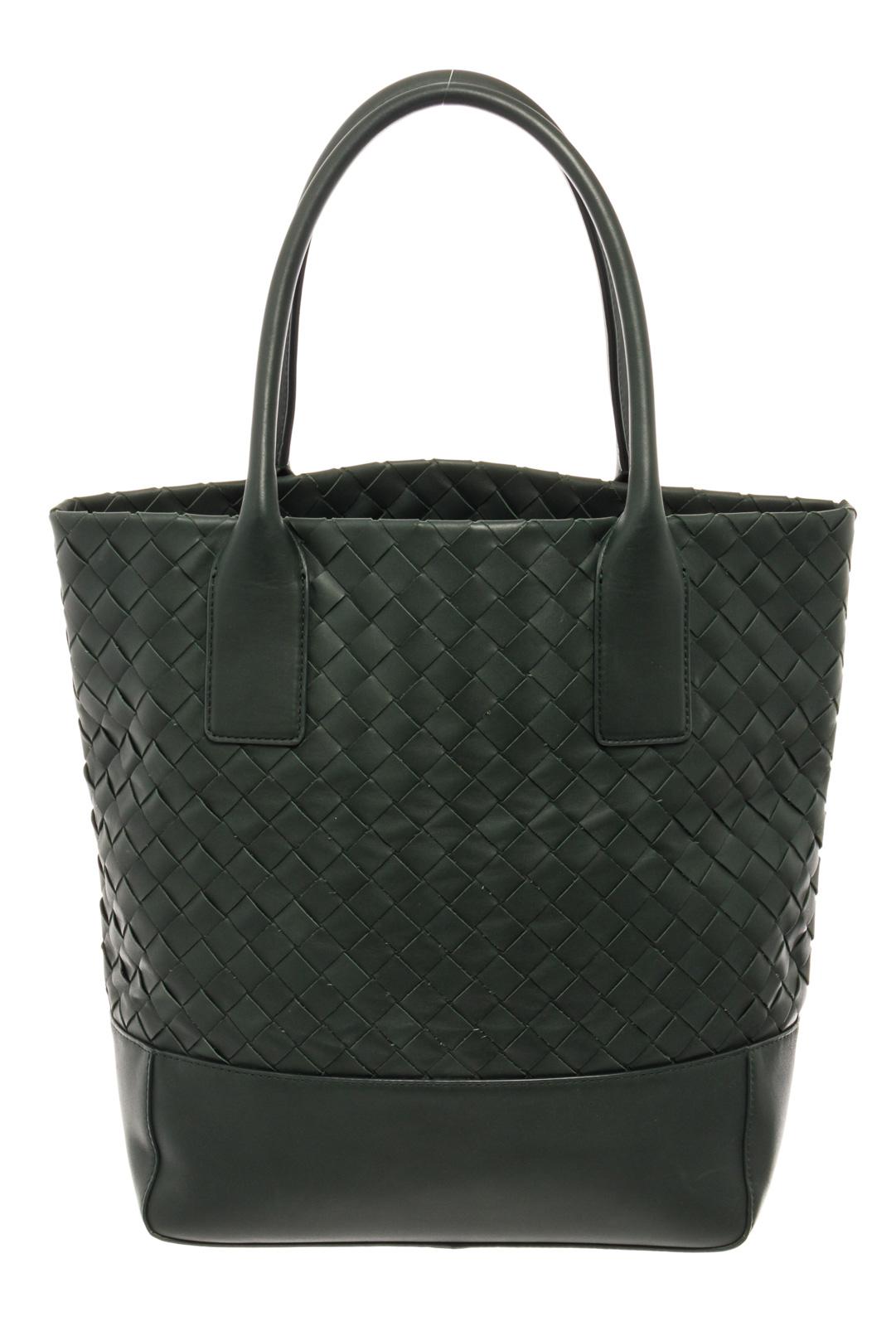 Offene Tote Bag von Bottega Veneta aus grünem Leder Intrecciato Weave im Zustand „Gut“ in Irvine, CA