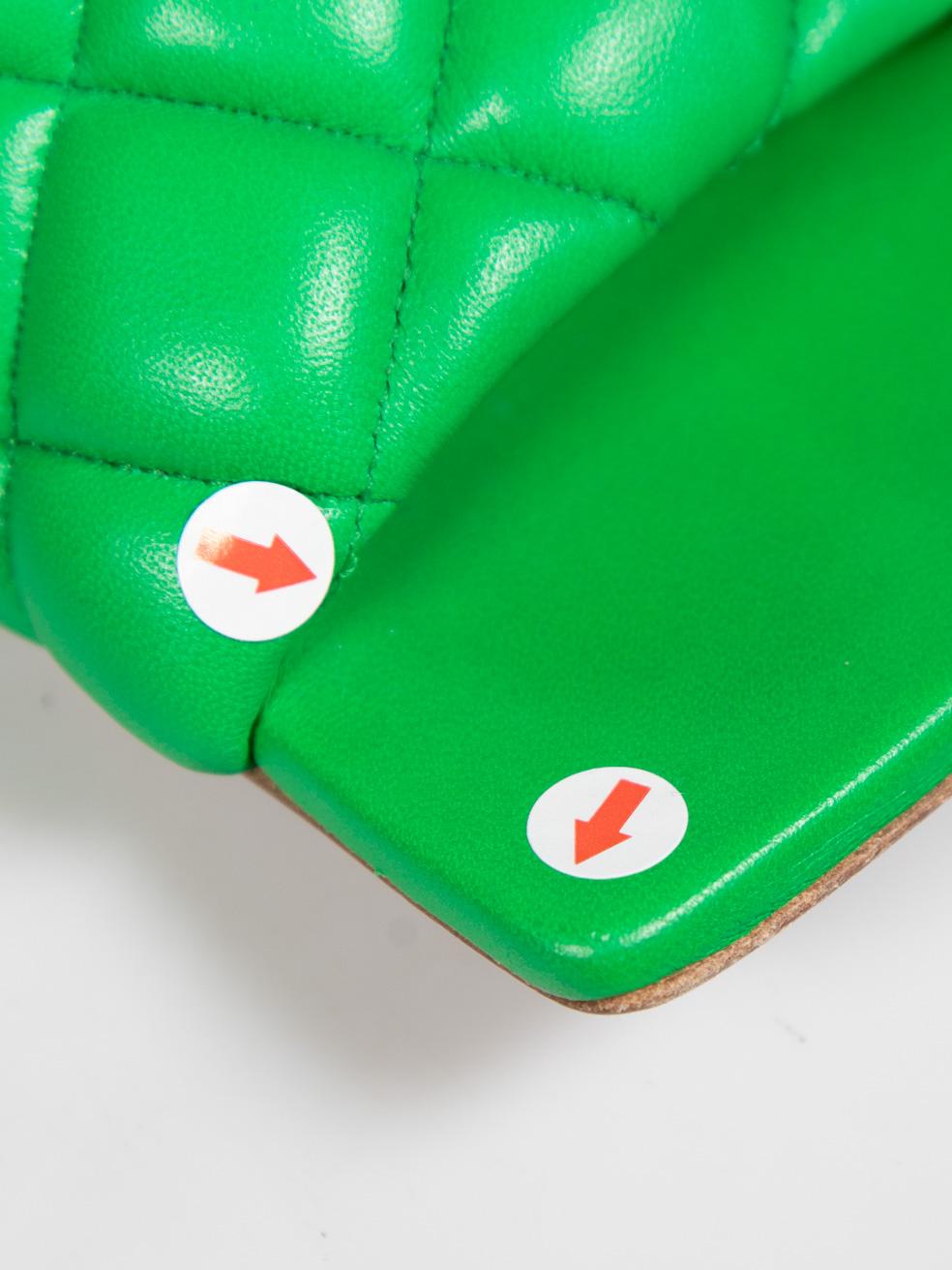 Bottega Veneta Green Leather Quilted Mules Size IT 38 6