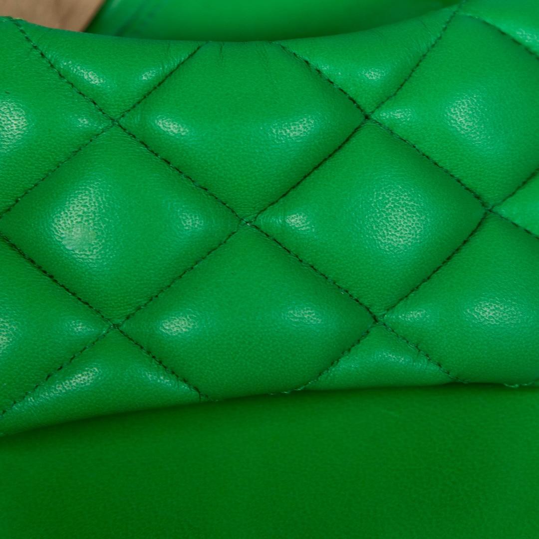 Bottega Veneta Green Leather Quilted Mules Size IT 38 1