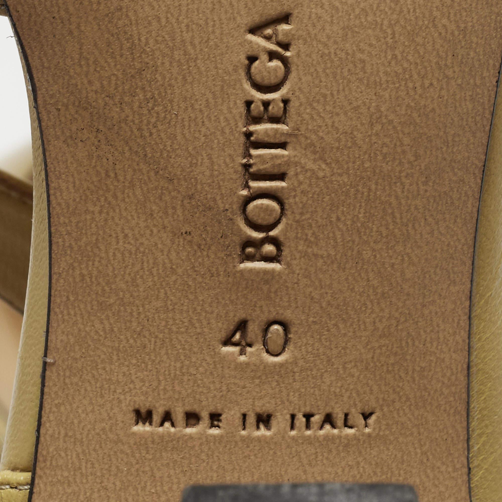 Bottega Veneta Green Leather Slides Size 40 3