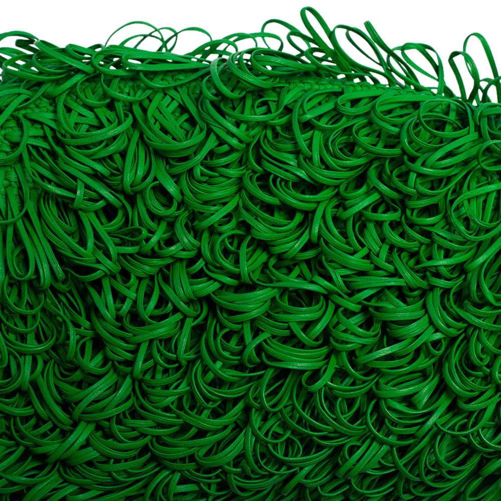 Bottega Veneta Green Leather The Sponge Clutch 2
