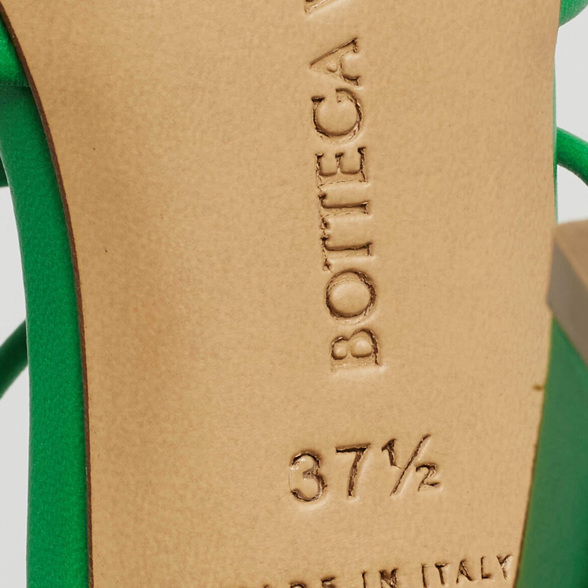 Bottega Veneta Green Mesh Stretch Ankle Tie Pumps Size 37.5 For Sale 2
