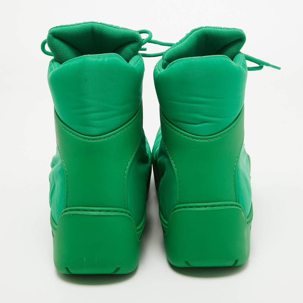 Bottega Veneta Green Nylon Puddle Bomber Boots Size 42 For Sale 2