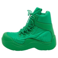 Bottega Veneta - Bottes bombardier en nylon vert Taille 42