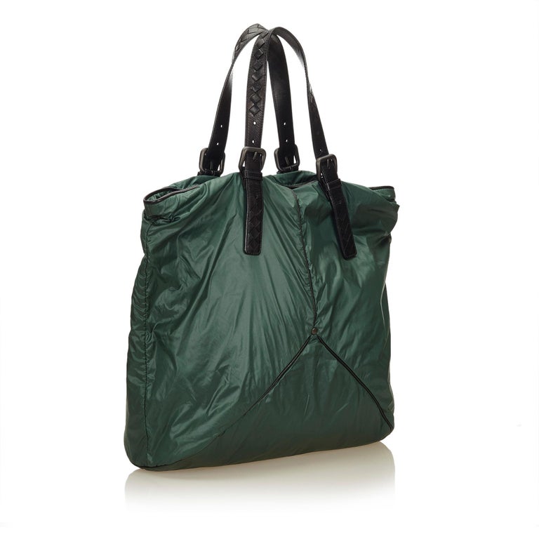 Bottega Green Nylon Shoulder Bag For Sale at 1stdibs