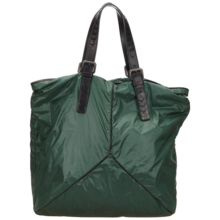 Bottega Veneta Green Nylon Shoulder Bag For Sale at 1stdibs