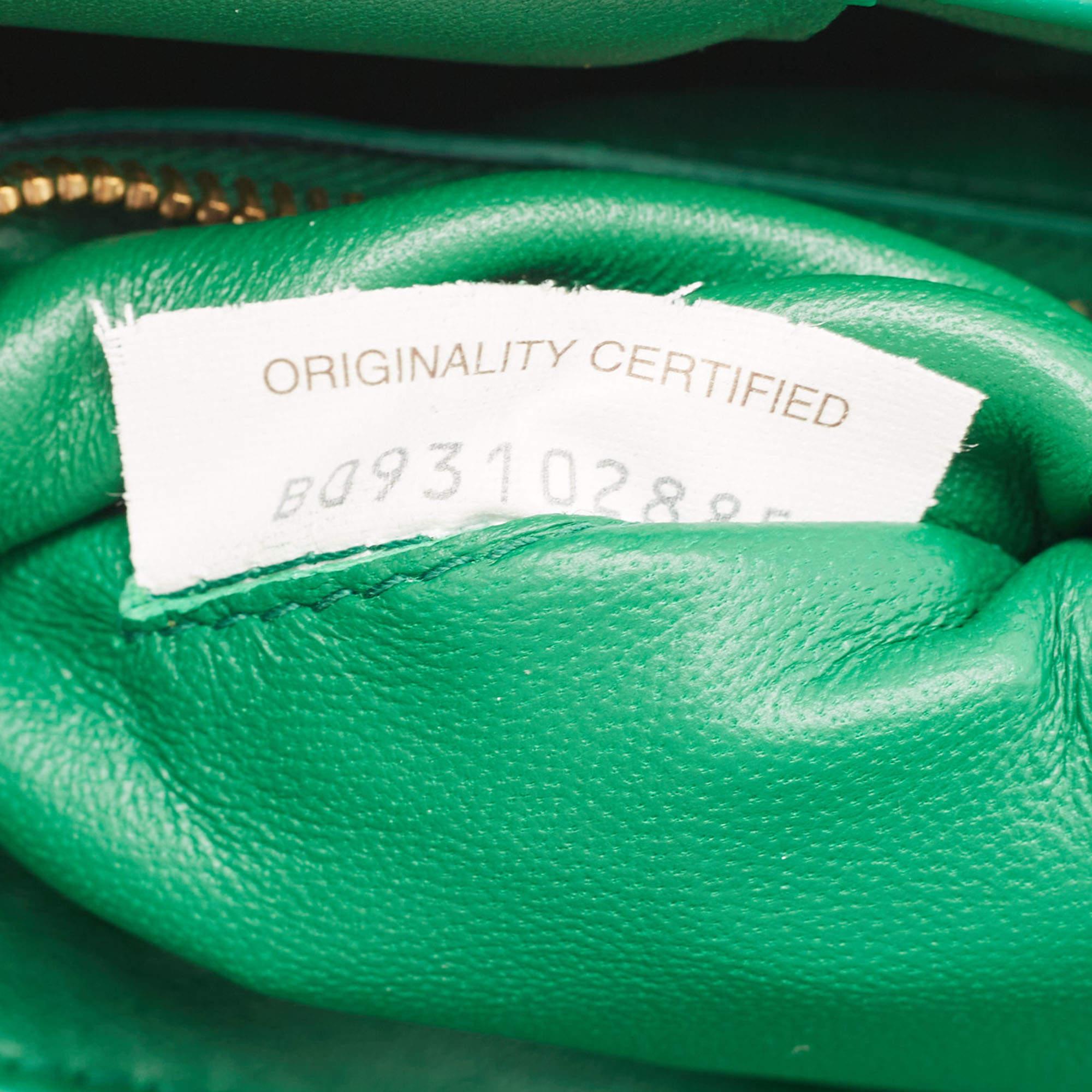 Bottega Veneta Green Padded Intrecciato Leather Cassette Chain Bag 6
