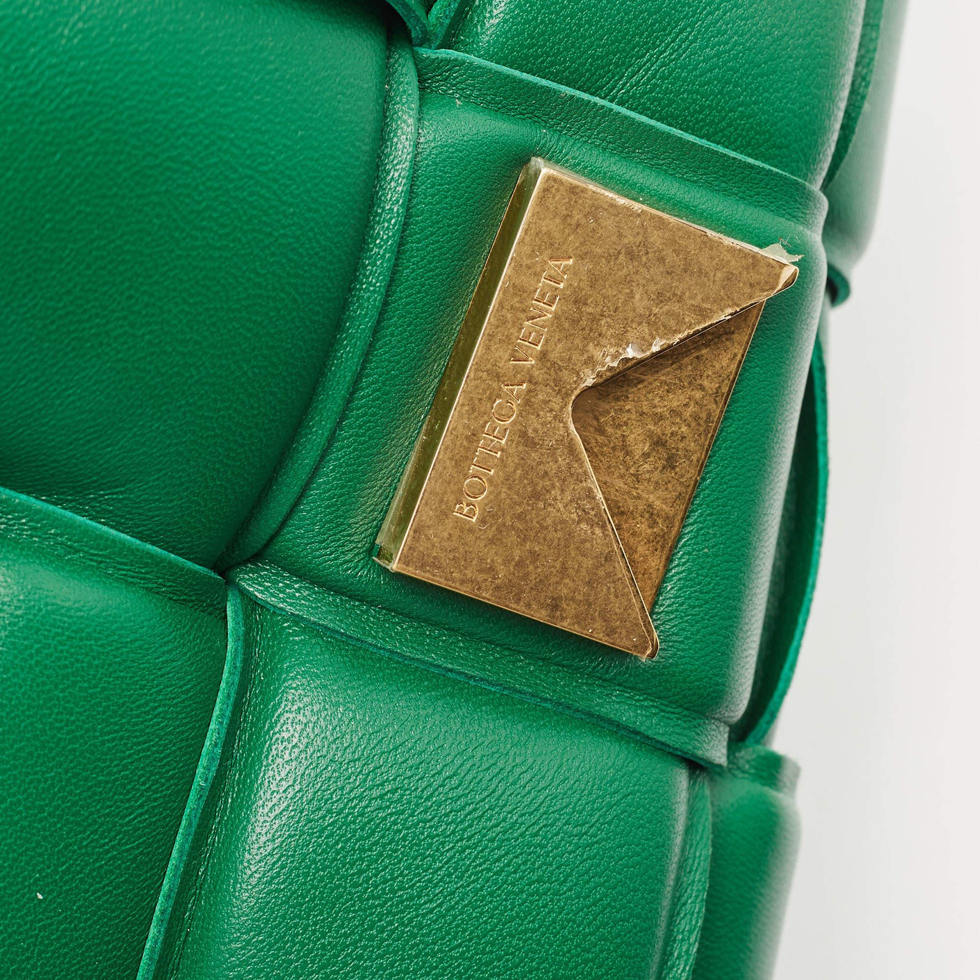 Bottega Veneta Green Padded Intrecciato Leather Cassette Chain Bag 7