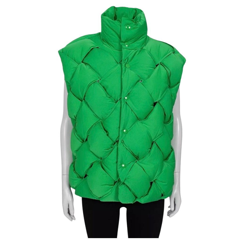Bottega Veneta Green Padded Intrecciato Vest - Size L For Sale