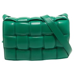 Used Bottega Veneta Green Padded Leather Cassette Shoulder Bag