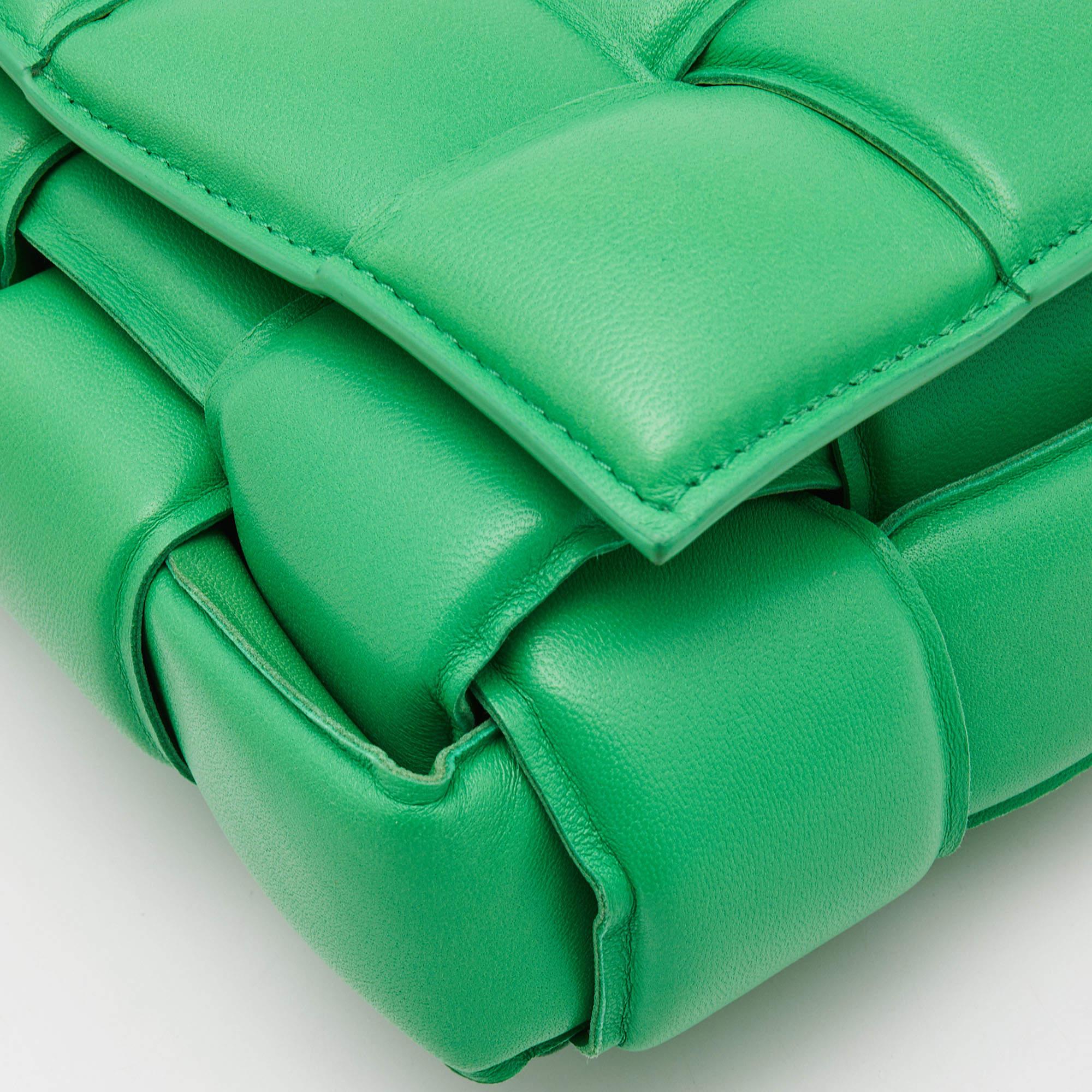 Bottega Veneta Green Padded Leather Chain Cassette Shoulder Bag 1