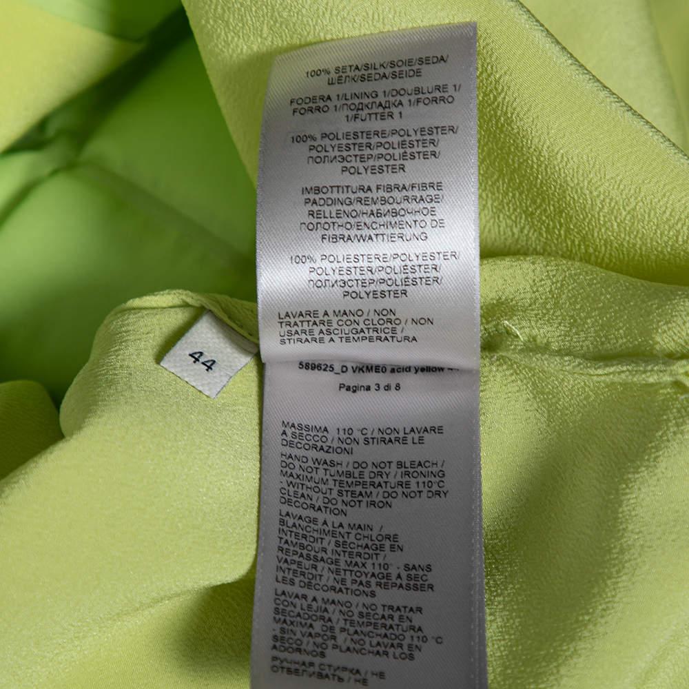 Bottega Veneta Green Silk & Quilted Plastron Detailed Tuxedo Shirt M For Sale 2