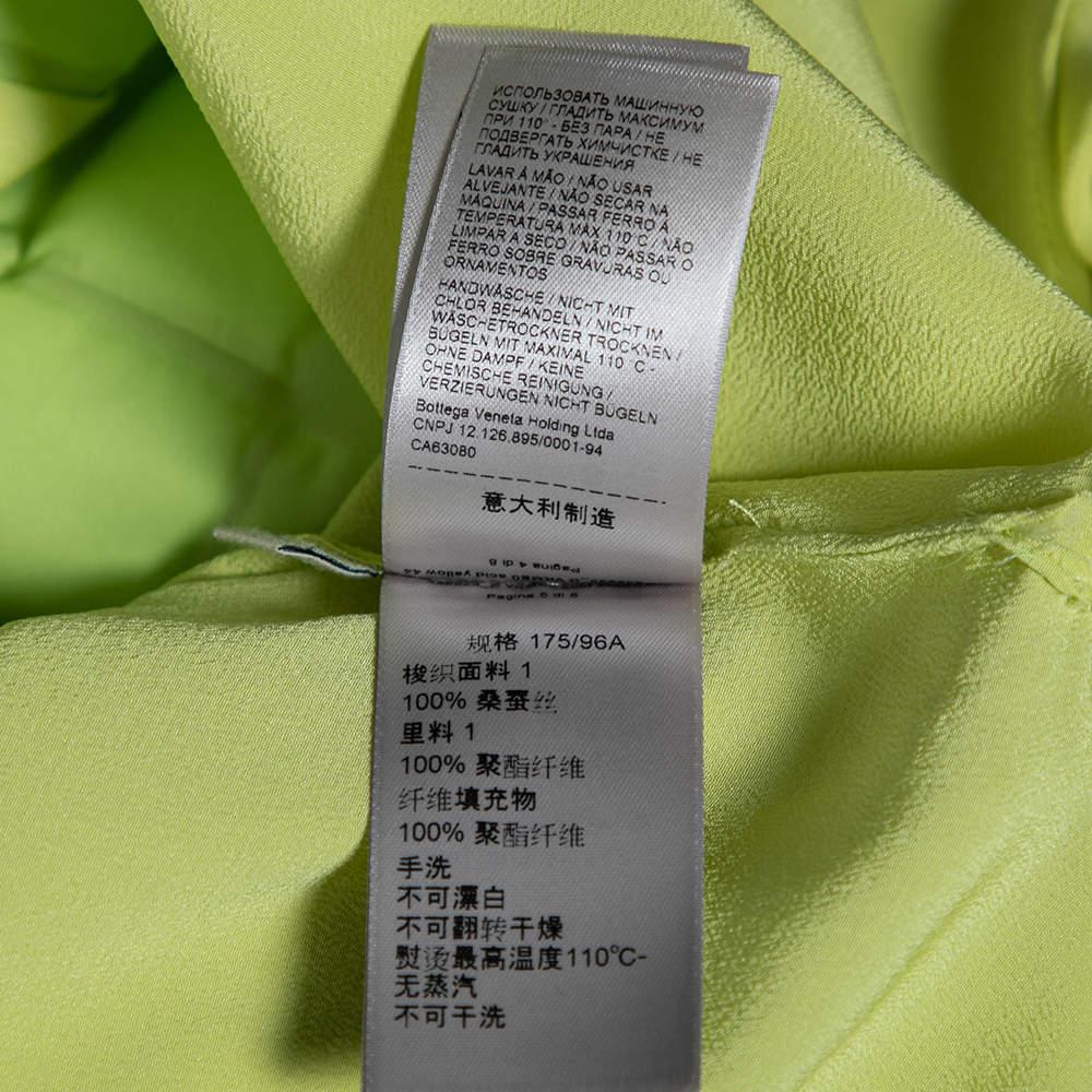 Bottega Veneta Green Silk & Quilted Plastron Detailed Tuxedo Shirt M For Sale 4