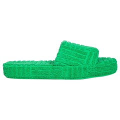 Bottega Veneta Green Striped Slides Size IT 41