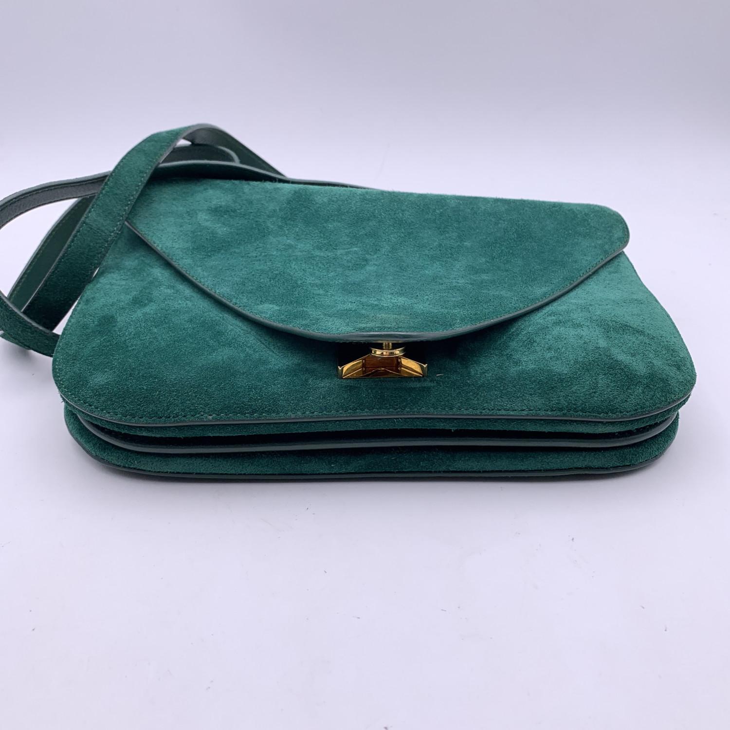 Bottega Veneta Green Suede Mount Medium Envelope Shoulder Bag 3