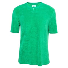 Bottega Veneta Green Terry Cotton Crew Neck T-Shirt L