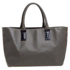 Bottega Veneta Grey/Black PVC and Leather Marco Polo Tote