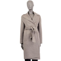 BOTTEGA VENETA grey cashmere TIE WAIST Coat Jacket 38 XS