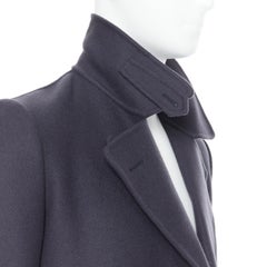 BOTTEGA VENETA grey cashmere wool blend double breasted winter jacket IT46 S