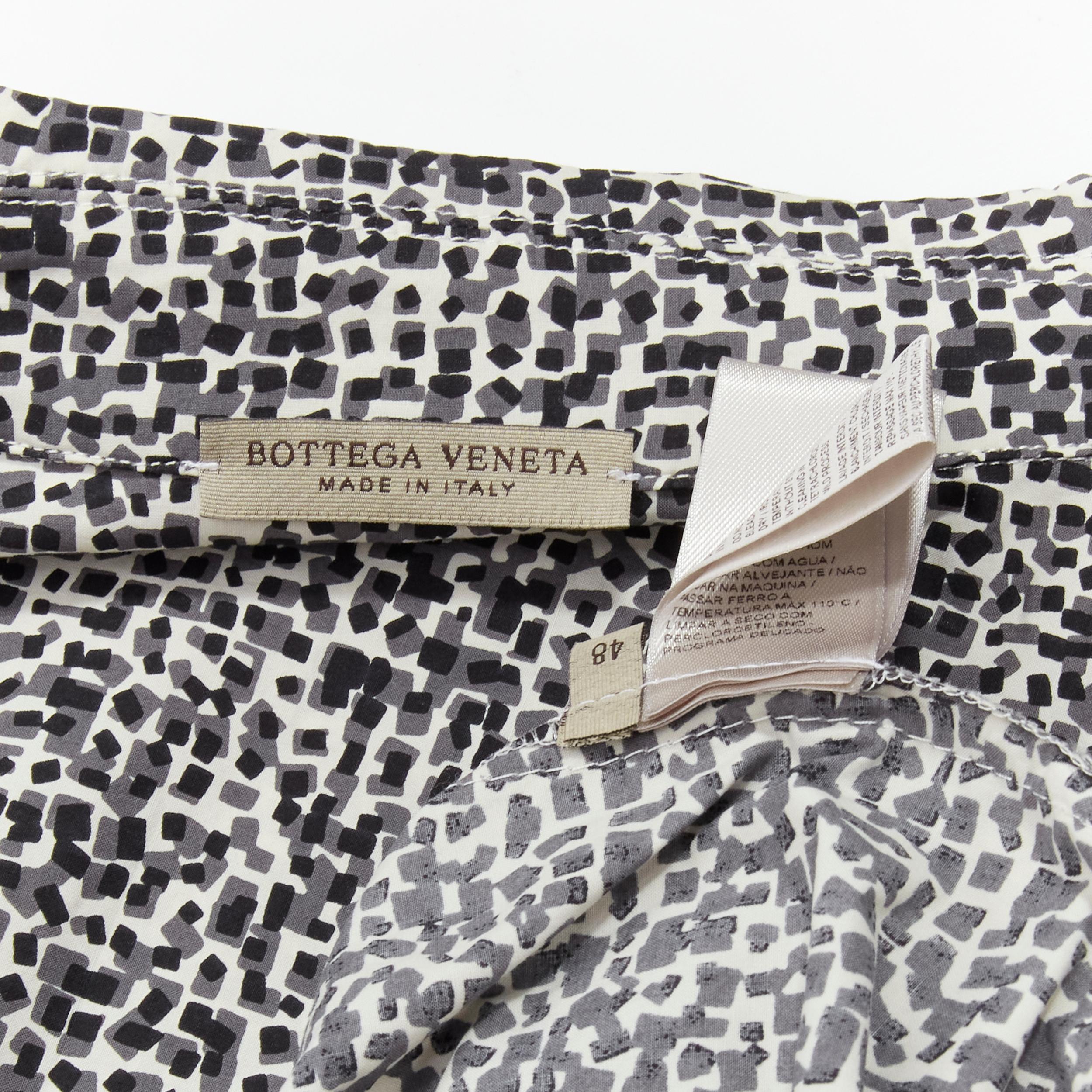 BOTTEGA VENETA grey geometric print Intrecciato zip front cotton jacket EU48 M For Sale 3