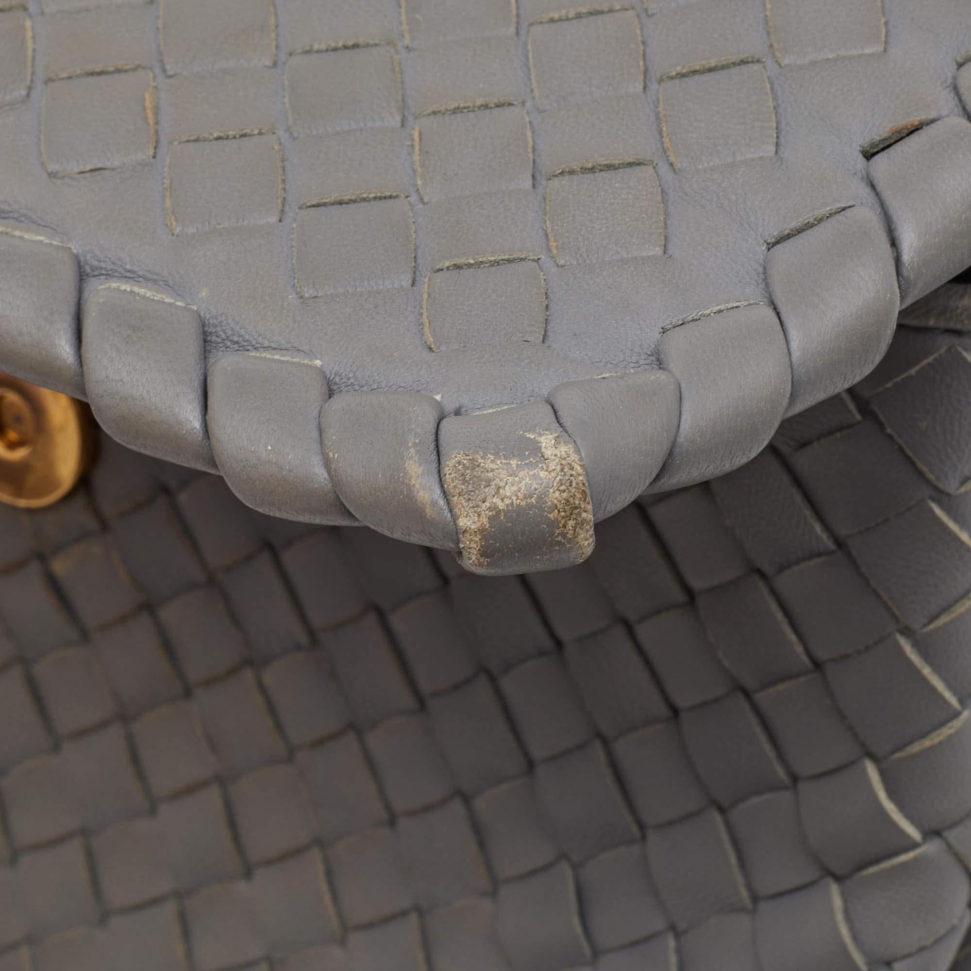 Bottega Veneta Grey Intrecciato Leather Baby Olimpia Shoulder Bag 8