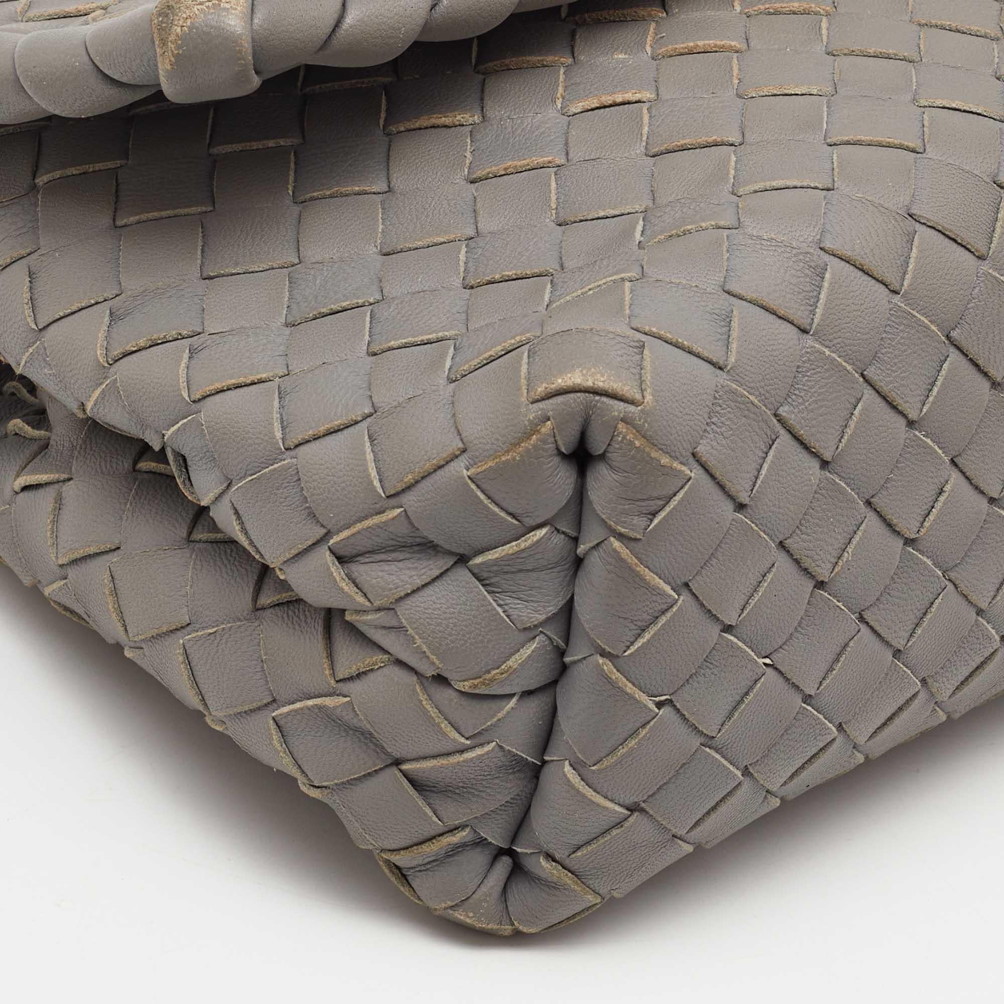 Bottega Veneta Grey Intrecciato Leather Baby Olimpia Shoulder Bag 11