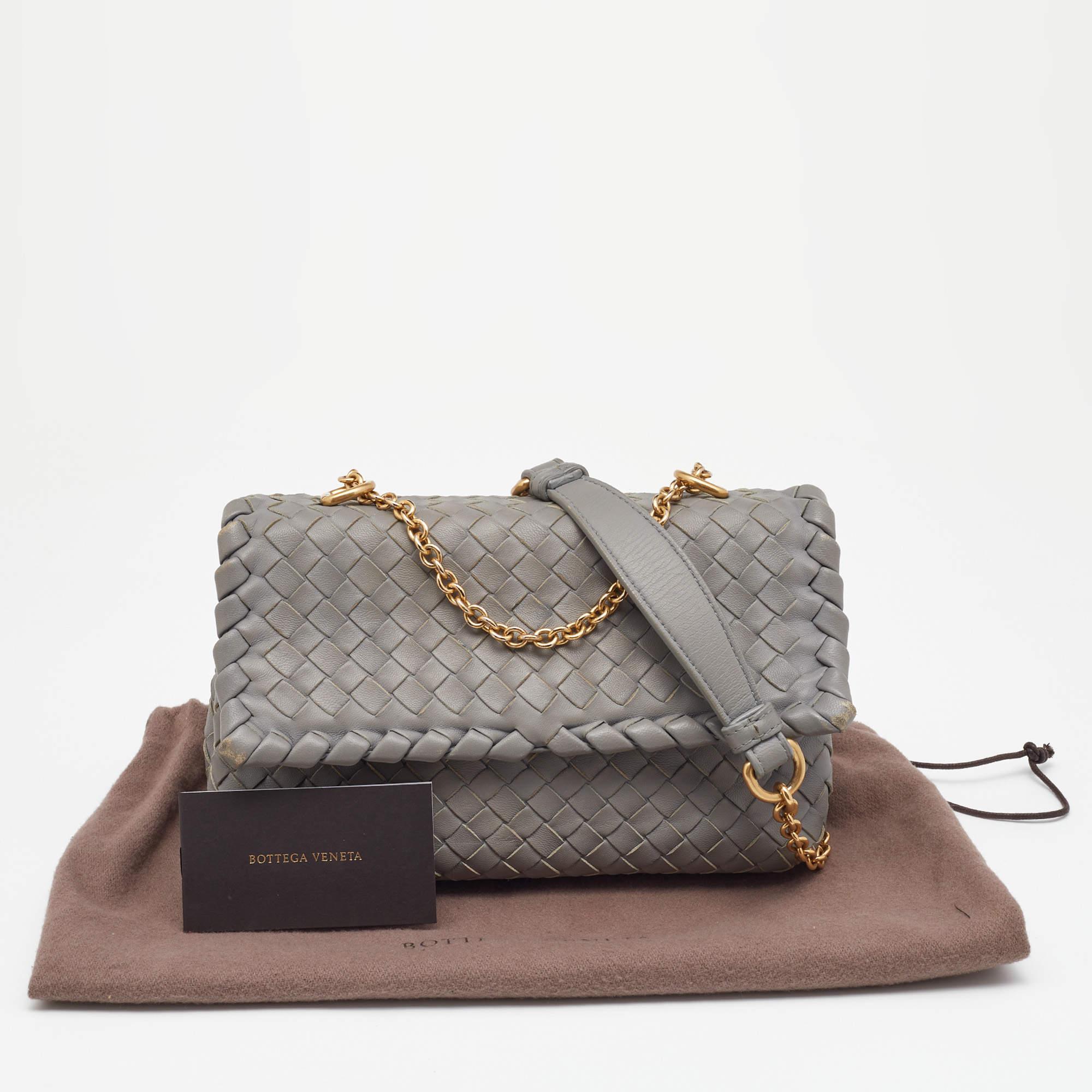 Bottega Veneta Grey Intrecciato Leather Baby Olimpia Shoulder Bag 13