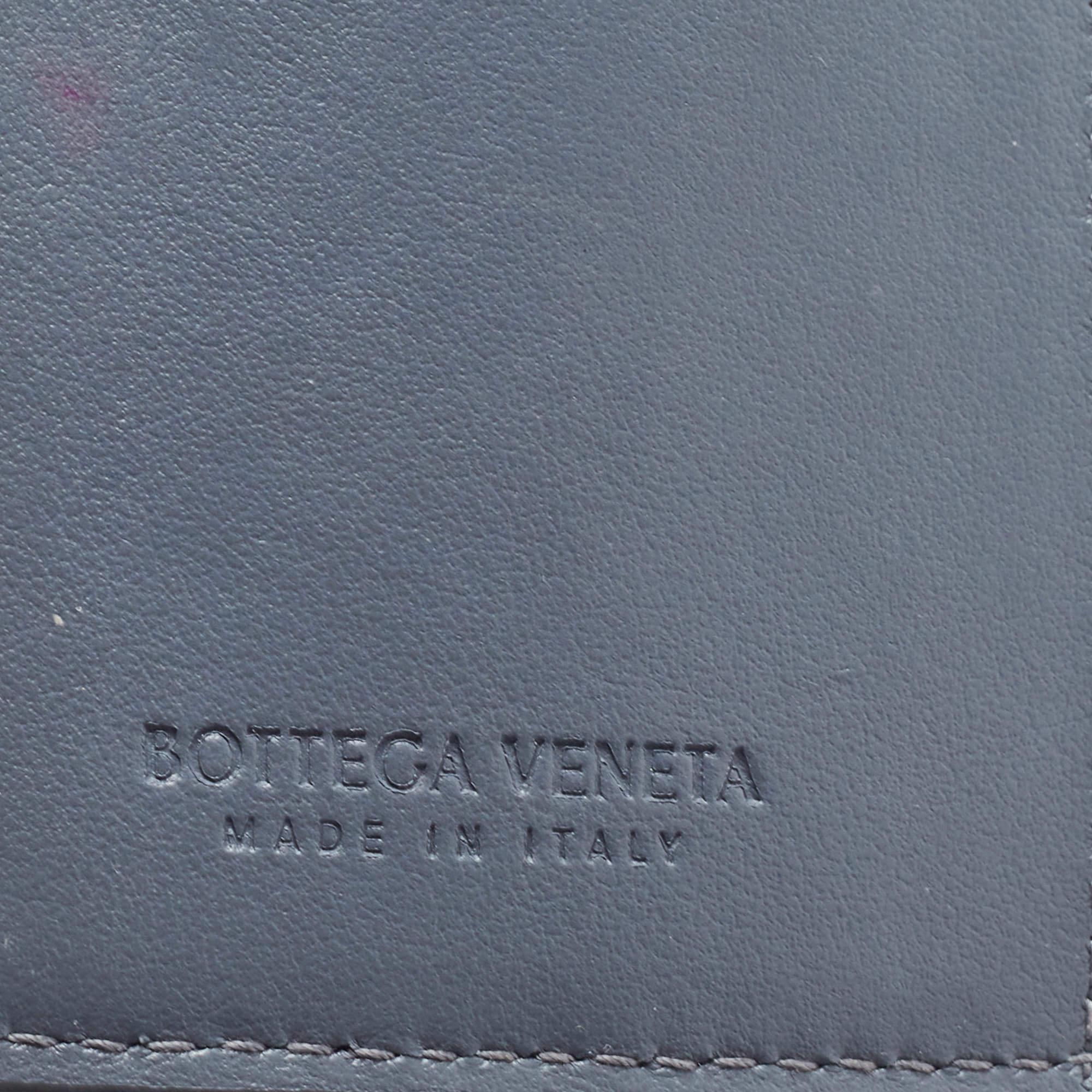 Bottega Veneta Grey Intrecciato Leather Bifold Zip Wallet 4