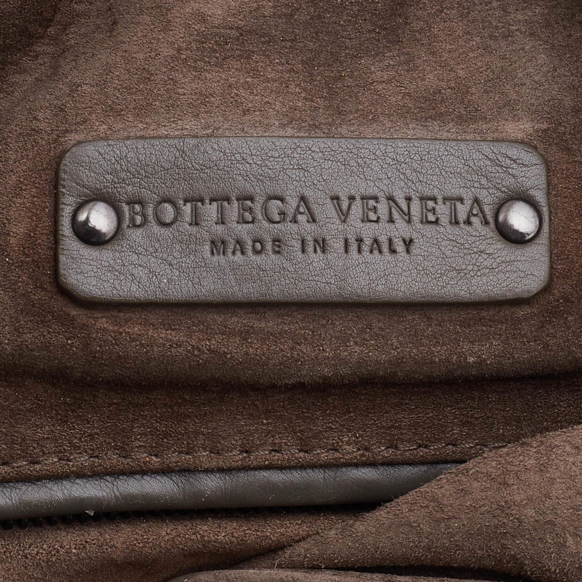 Bottega Veneta Grey Intrecciato Leather Boston Zip Bag 2