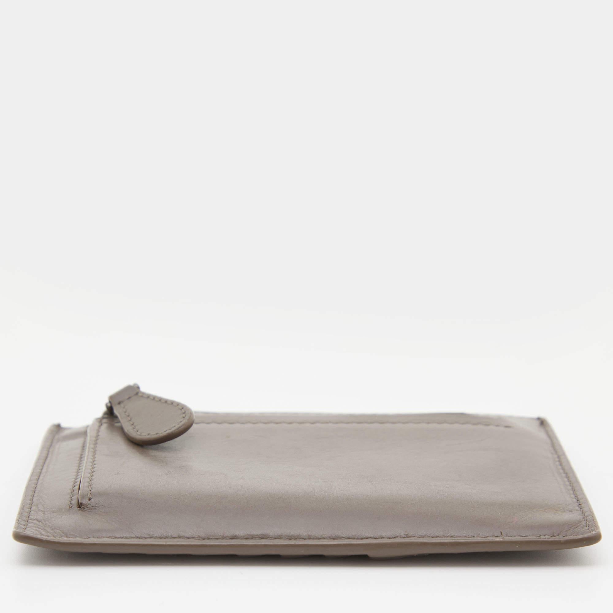 Bottega Veneta Grey Intrecciato Leather Card Holder 1
