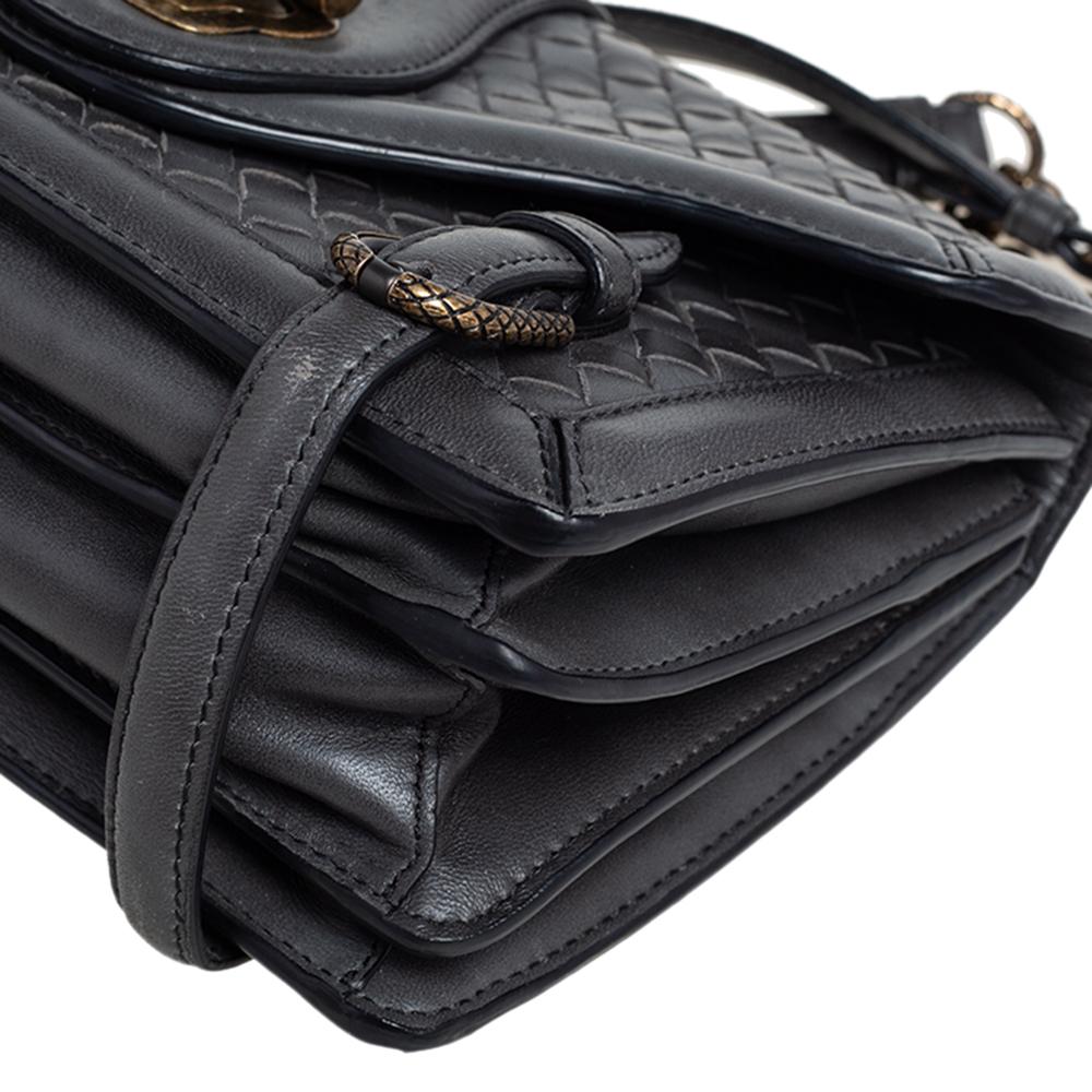 Bottega Veneta Grey Intrecciato Leather City Knot Shoulder Bag 3