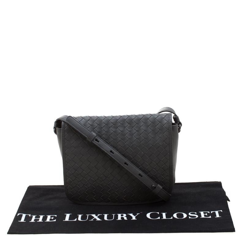Bottega Veneta Grey Intrecciato Leather Crossbody Bag 4