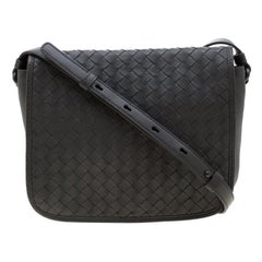 Bottega Veneta Grey Intrecciato Leather Crossbody Bag