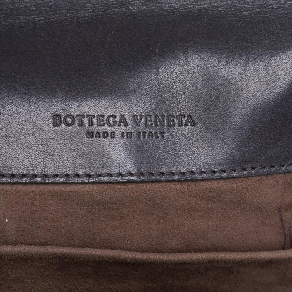 Bottega Veneta Grey Intrecciato Leather Flap Tote 7