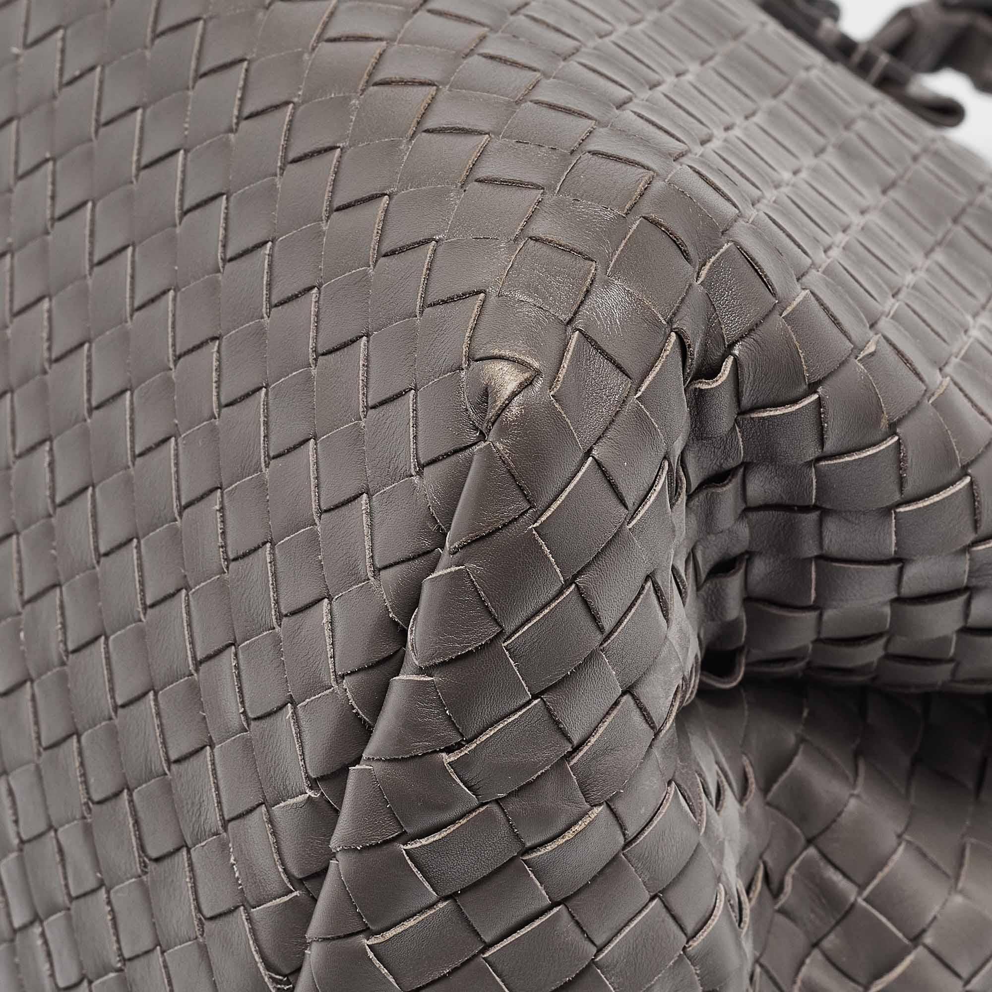 Bottega Veneta Grey Intrecciato Leather Medium Roma Tote 3
