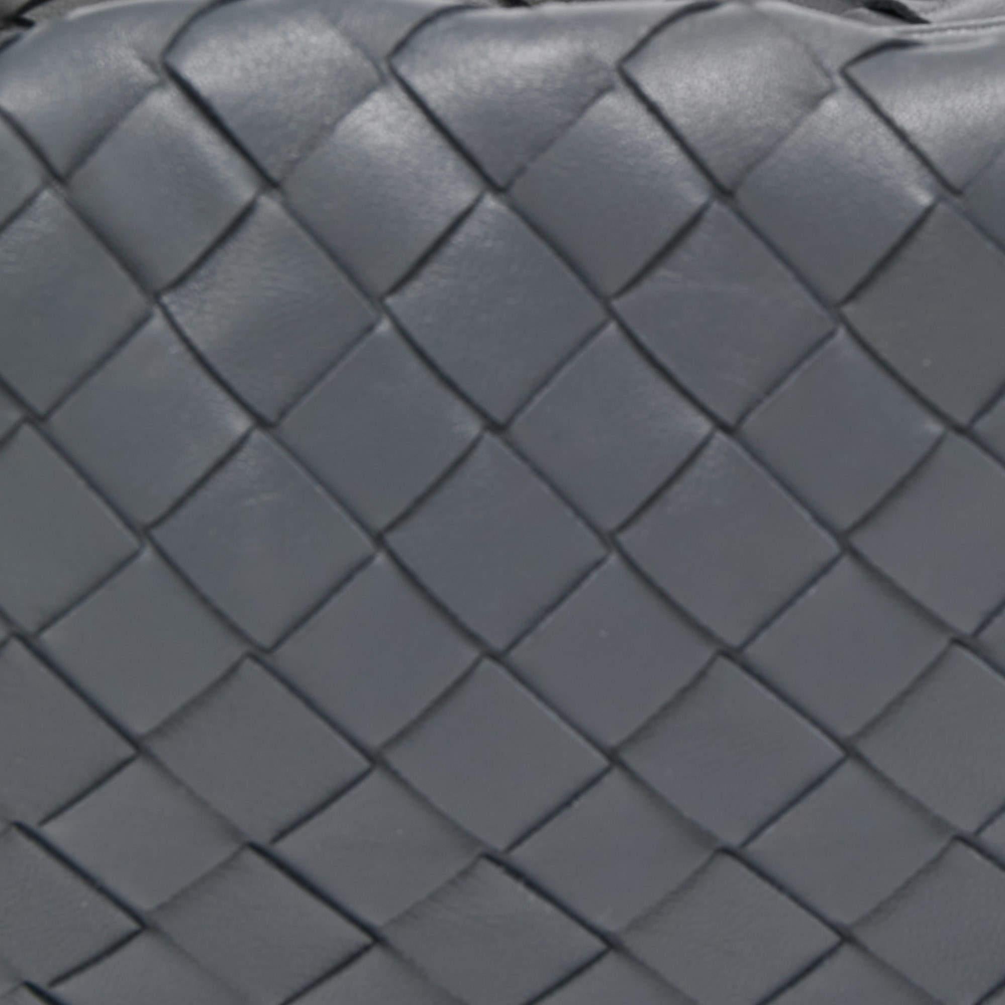 Bottega Veneta Grey Intrecciato Leather Mini Jodie Hobo 3