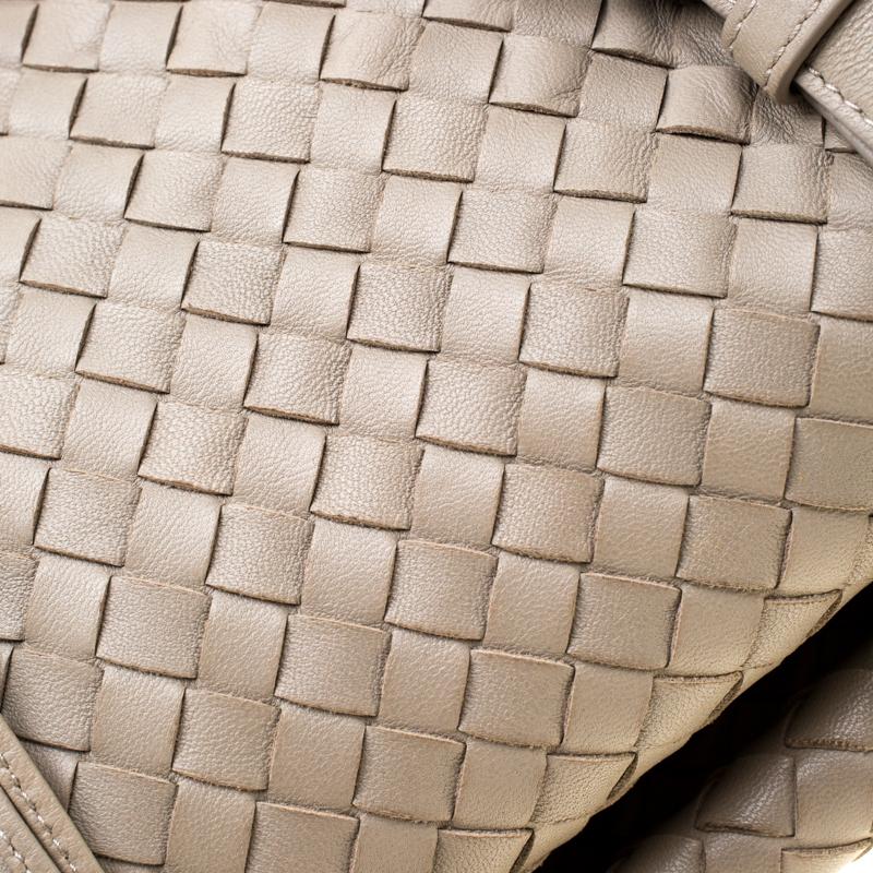 Bottega Veneta Grey Intrecciato Leather Montaigne Satchel 6