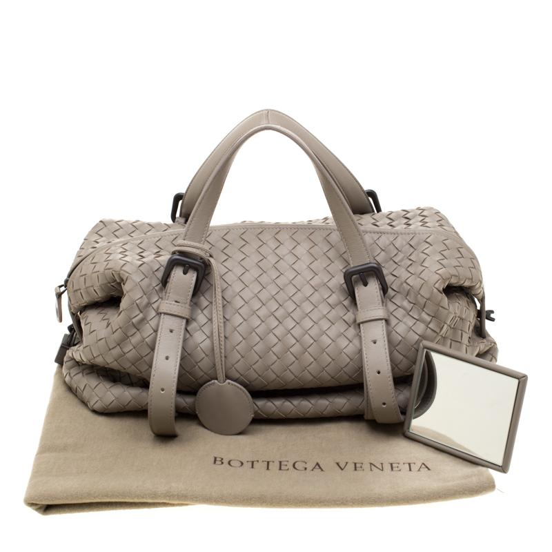 Bottega Veneta Grey Intrecciato Leather Montaigne Satchel 7