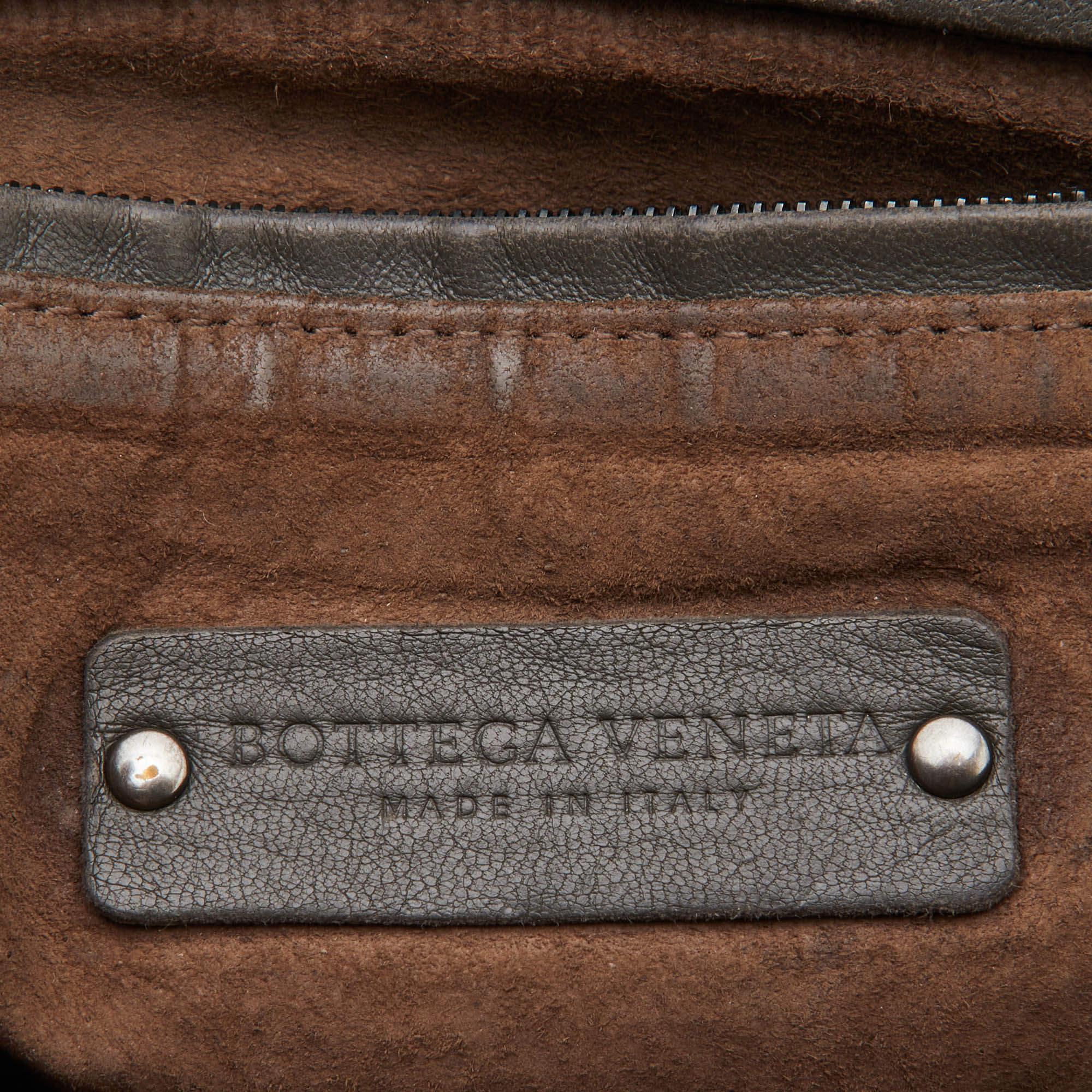 Bottega Veneta Grey Intrecciato Leather Nodini Crossbody Bag 12
